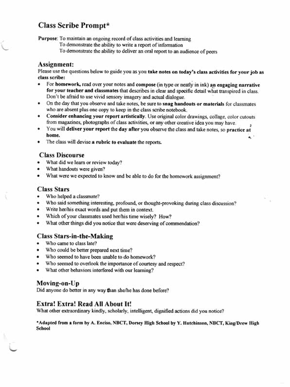 Report writing template